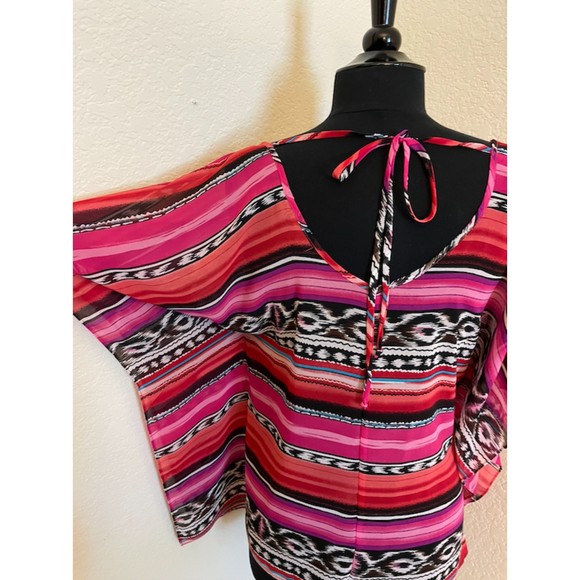 Forever 21 Serape Southwest Print Sheer Top - Sz S - Picture 5 of 10